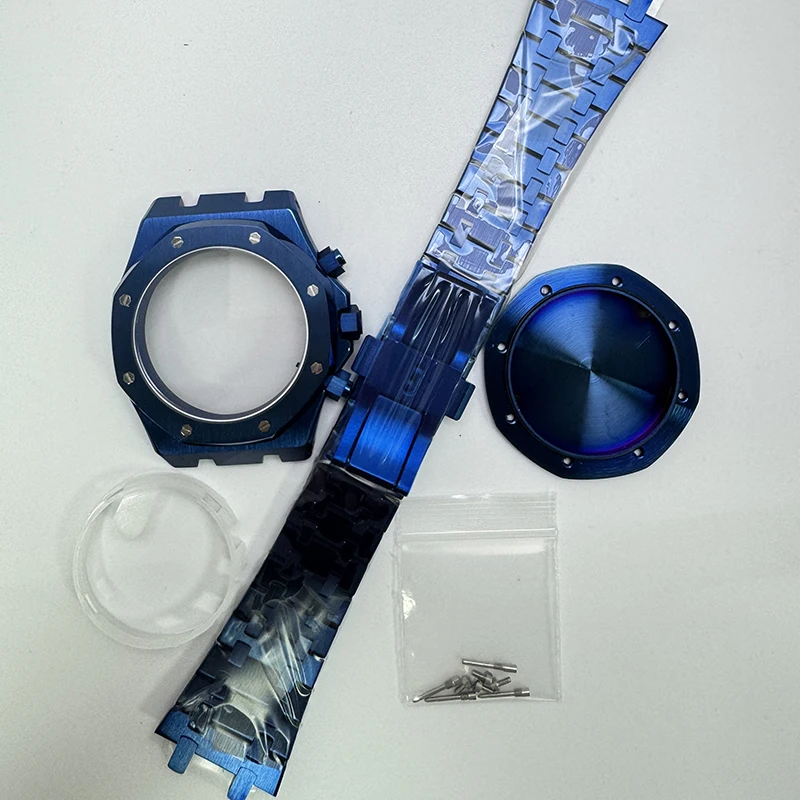 

Корпус VK63, 41 мм, высокое качество, нержавеющая сталь 316L, PVD, синее сапфировое стекло, корпус для часов, подходит для VK63, кварцевый механизм, аксессуары для часов