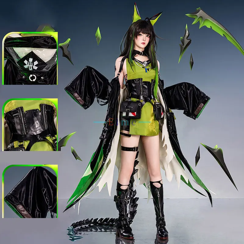 

Game Arknights Mon3tr Cosplay Costumes Women Fancy Dress with Coat Tail Party Suit Halloween Uniforms Anime Clothes Custom Made