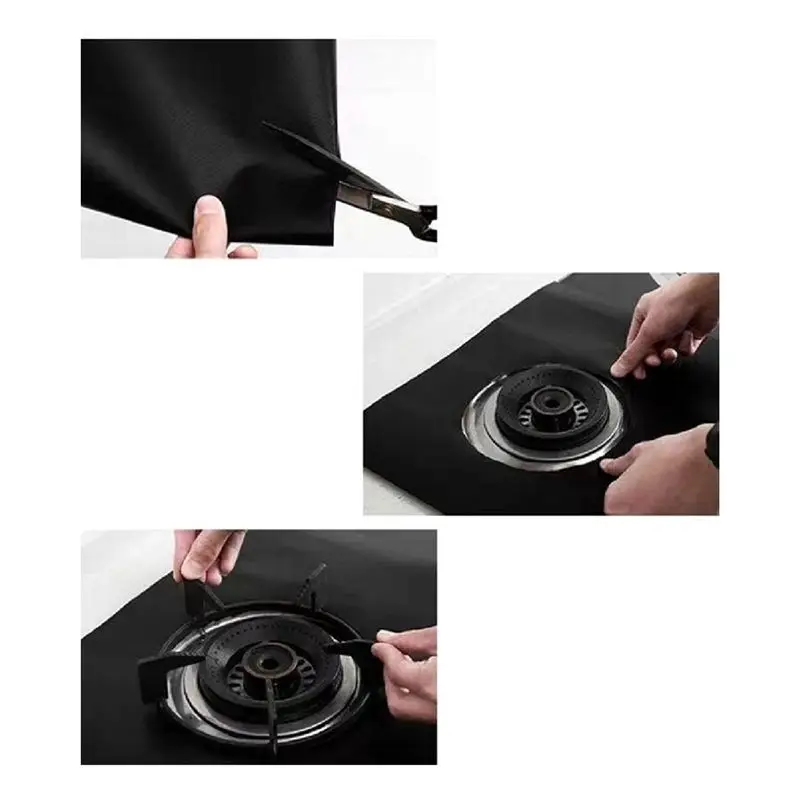 

IN Stock-Gas Stove Oil Pad High Temperature Gas Stove Protection Mat Stove Cleaning Pad Need to Open Your Own Holes
