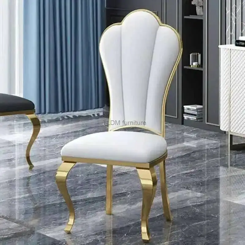 

European Dining Luxury Chairs Living Room Backrest Furniture Custom Leather Reception Chair Modern Restaurant Dining Chair U