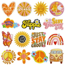 Fiori crisantemo girasole emblema accessori per abbigliamento distintivo adesivo ricamo ricamato toppe termoadesive