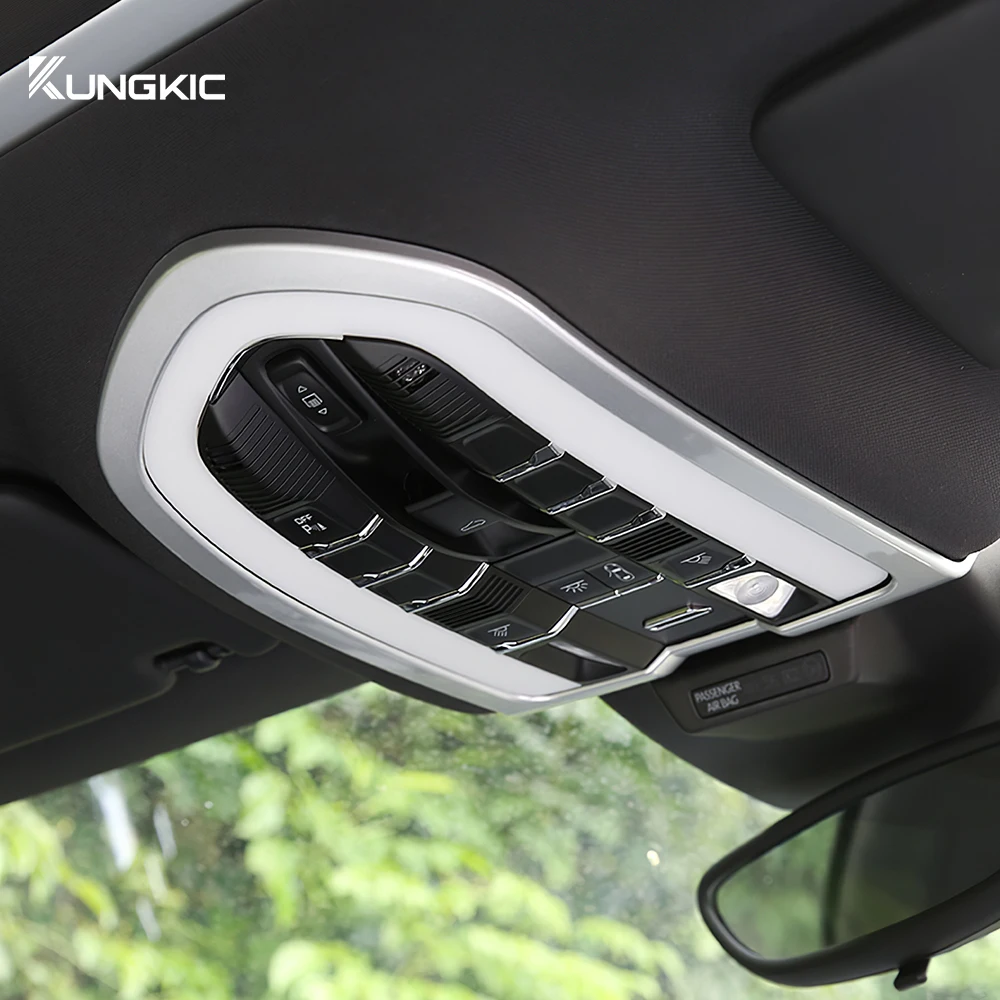 Center Console Front Reading Light Frame Sticker For Porsche Macan/Cayenne/Panamera 2011 2012 2013 2014 2015 2016 2017 2018 2019