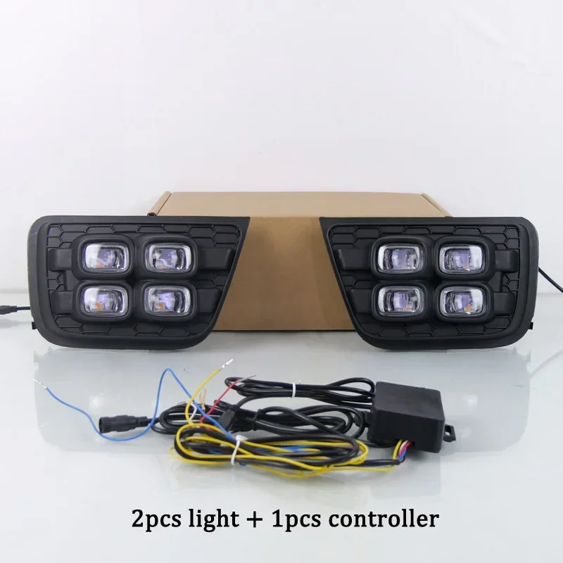 

Автомобильные светодиодные DRL 12 В дневные ходовые огни для Toyota 4Runner 2006-2009 Авто DRL дневные фонари Динамические желтые указатели поворота дальнего света