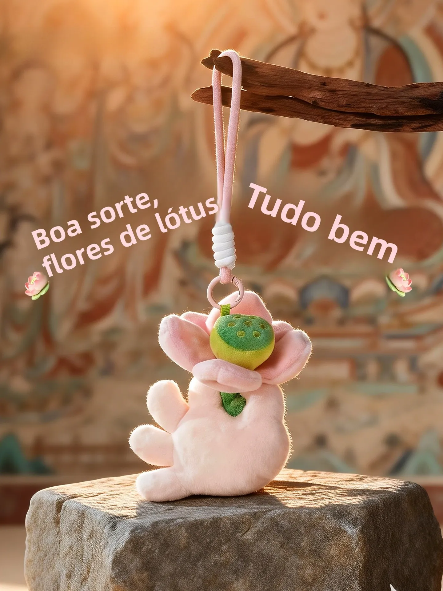 cute-plush-hanging-ornament-bag-decorations-creative-cultural-doll-women's-birthday-gift-dunhuang-institute-lucky-lotus