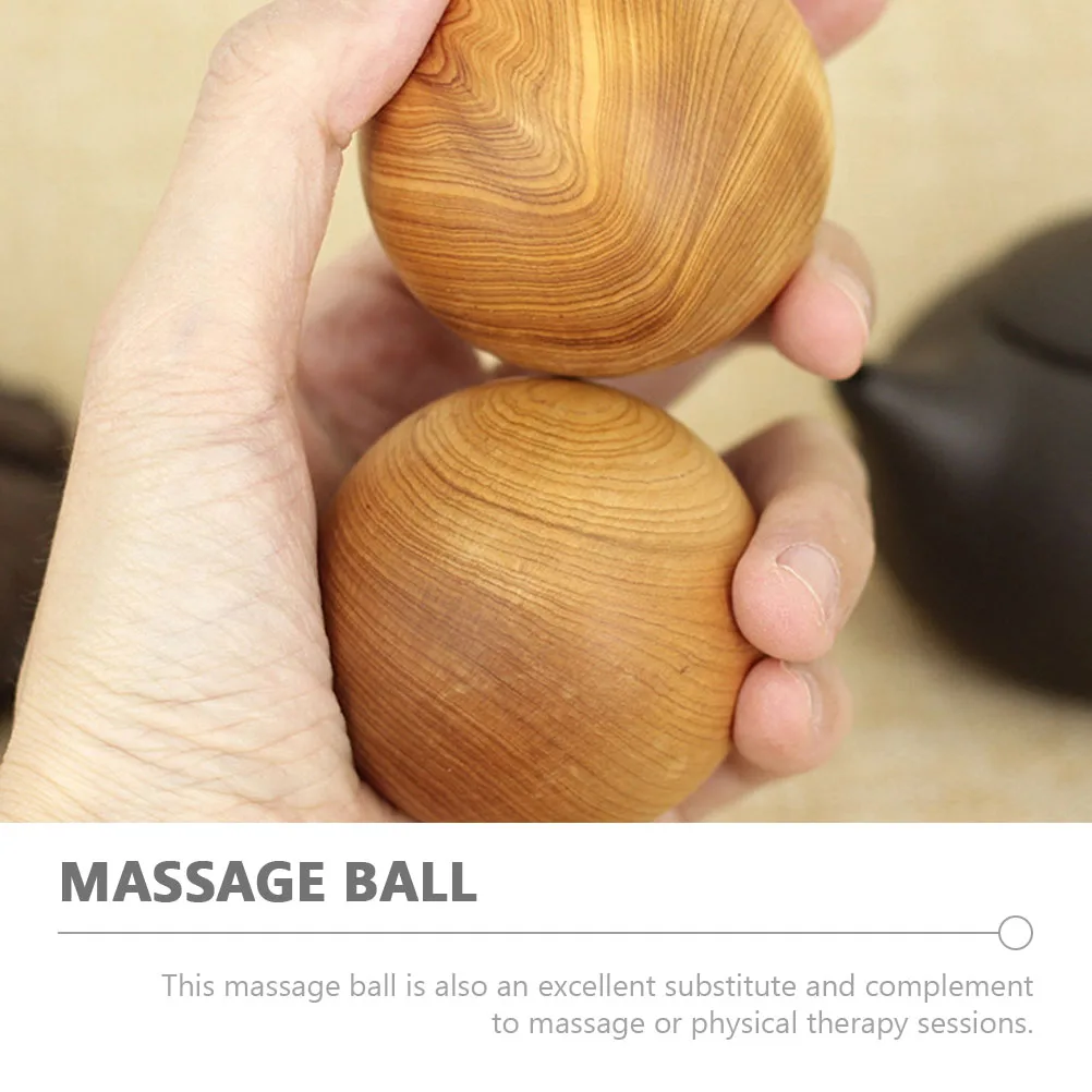 

2Pcs Wooden Hand Rolling Massage Balls Handheld Hand Exercise Balls Pain Relief Fitness Massage Handballs Handballs