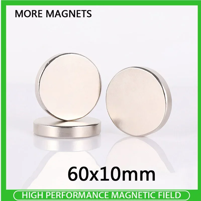 

1/2/3PCS NdFeB Super Powerful Strong Magnets 60mm x 10mm N35 Permanent Neodymium Magnets 60x10mm Big Round Magnet 60*10mm