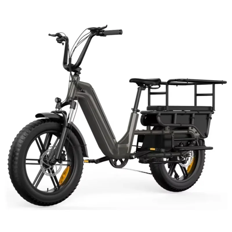 Utility Fat Tire Electric Cargo Bike with Rear Rack Long Range Ebike for Delivery and Family Use 250W