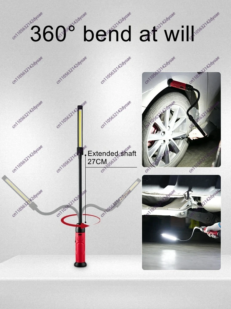 Auto repair maintenance lamp soft pole randomly bending lithium battery lighting lamp magnetic machine tool access light
