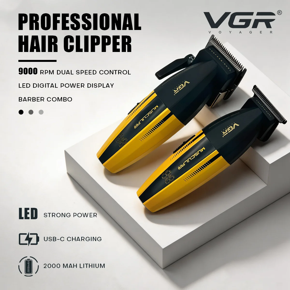 VGR haarschneidemaschine männer haarschneider haarschneidemaschine harrschneidemaschine Haartrimmer Professionell Haarschneidemaschine Kabellos Haarschneider Verstellbar Friseur Akkubetrieben Trimmer