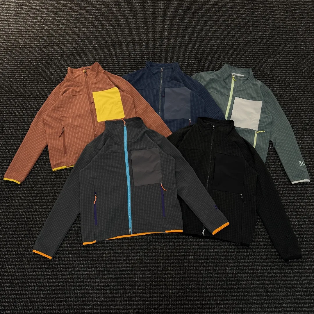 2026 Outdoor Sports Leisure Cycling, Fishing, Travel Versatile Mountaineering Checkered Stand-up Collar Contrasting Color Jacket