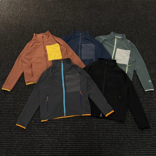 Imagen 2 del producto ARC Deportes al aire libre, ocio Ciclismo, pesca, viajes Versátil montañismo Cuello alto a cuadros Chaqueta de color en contraste