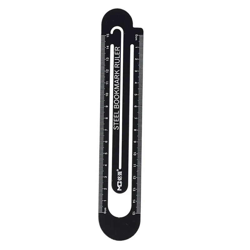 1 Piece/Metal Ruler, Dual Purpose Bookmark Ruler, Black and White Bookmark, Flexible Bookmark for Various Books