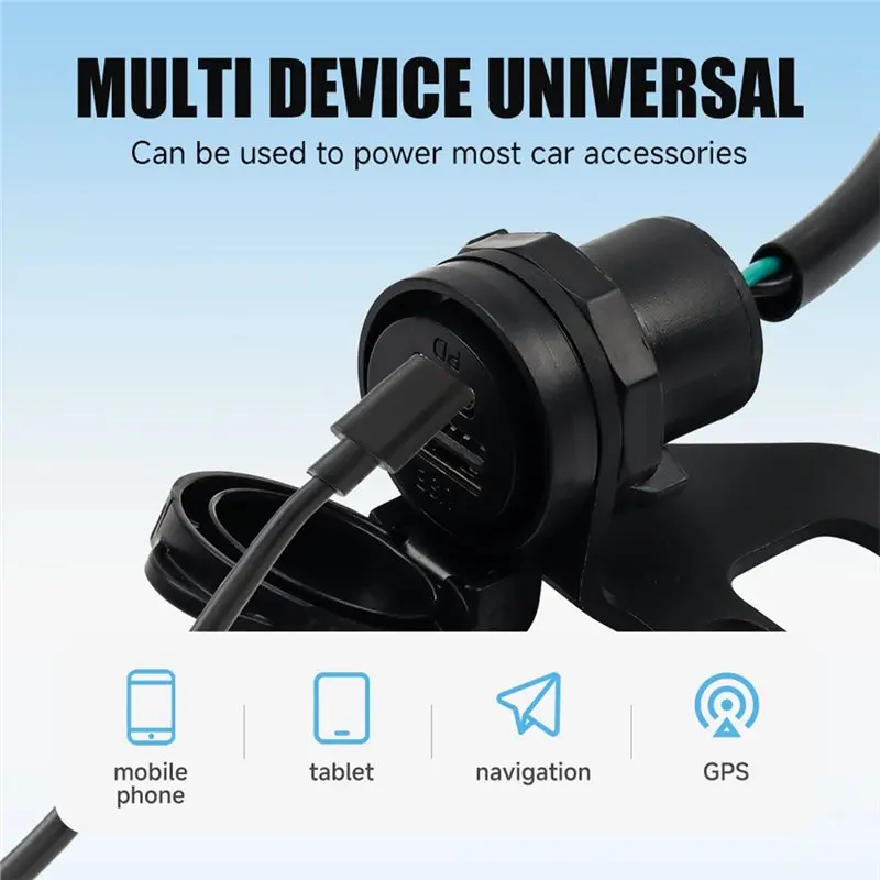 Excellent-USB Socket Power Adapter For Honda CRF250L/Rally 2017-2023 CRF300L/Rally 2021-2025 Motorcycle USB+ TYPE-C Accessories 2