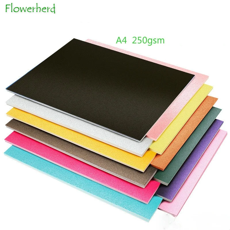 A4 250gsm Colorful Pearl Craft Paper Wrapper Handmand Origami Color Scrapbooking Paper Shiny Cardstock Paper Making Cardboard