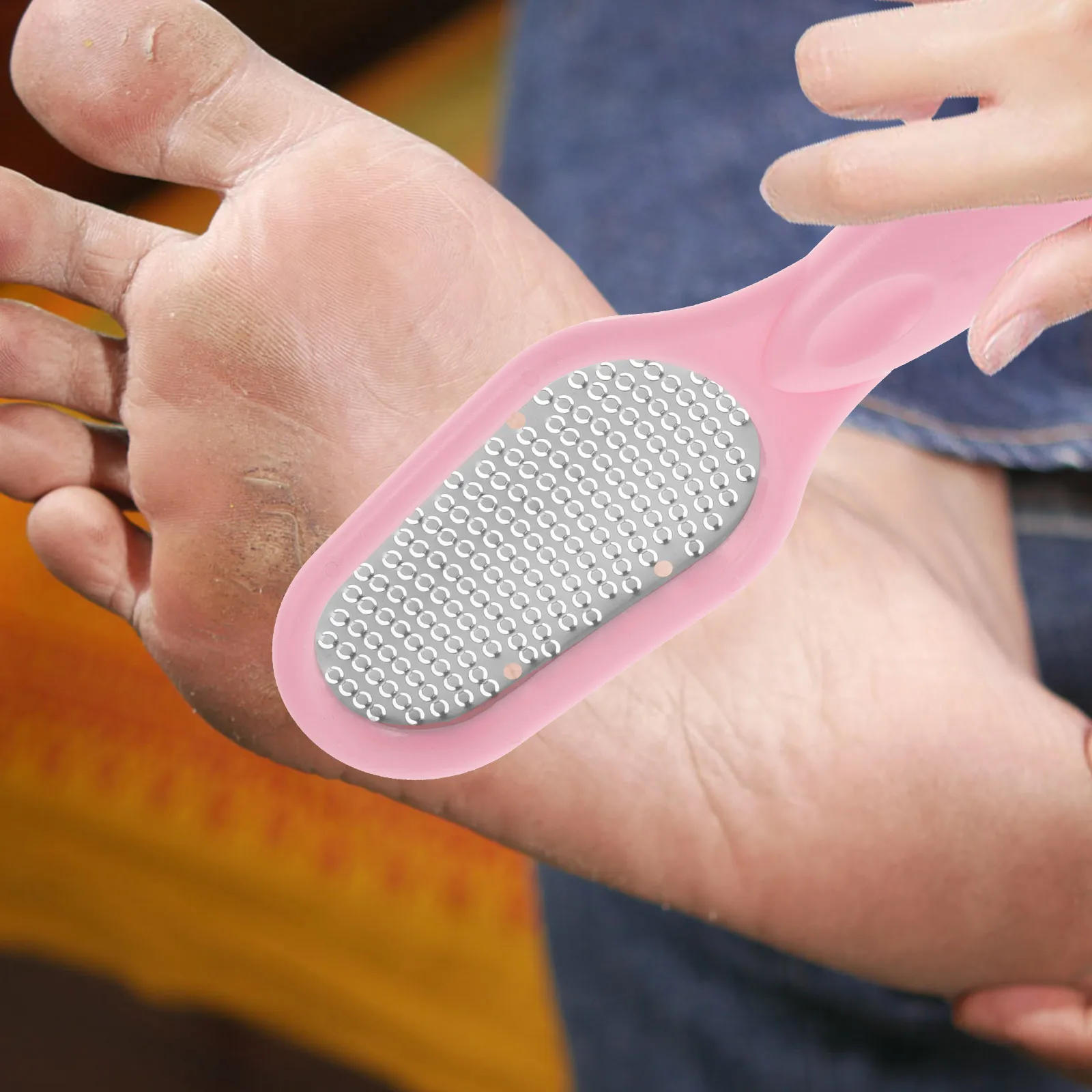 

Stainless Steel Foot File Callus Remover Scrubber Pattern Dead Skin Cleaning Reusable Pedicure Tool Foot Rubbing Board