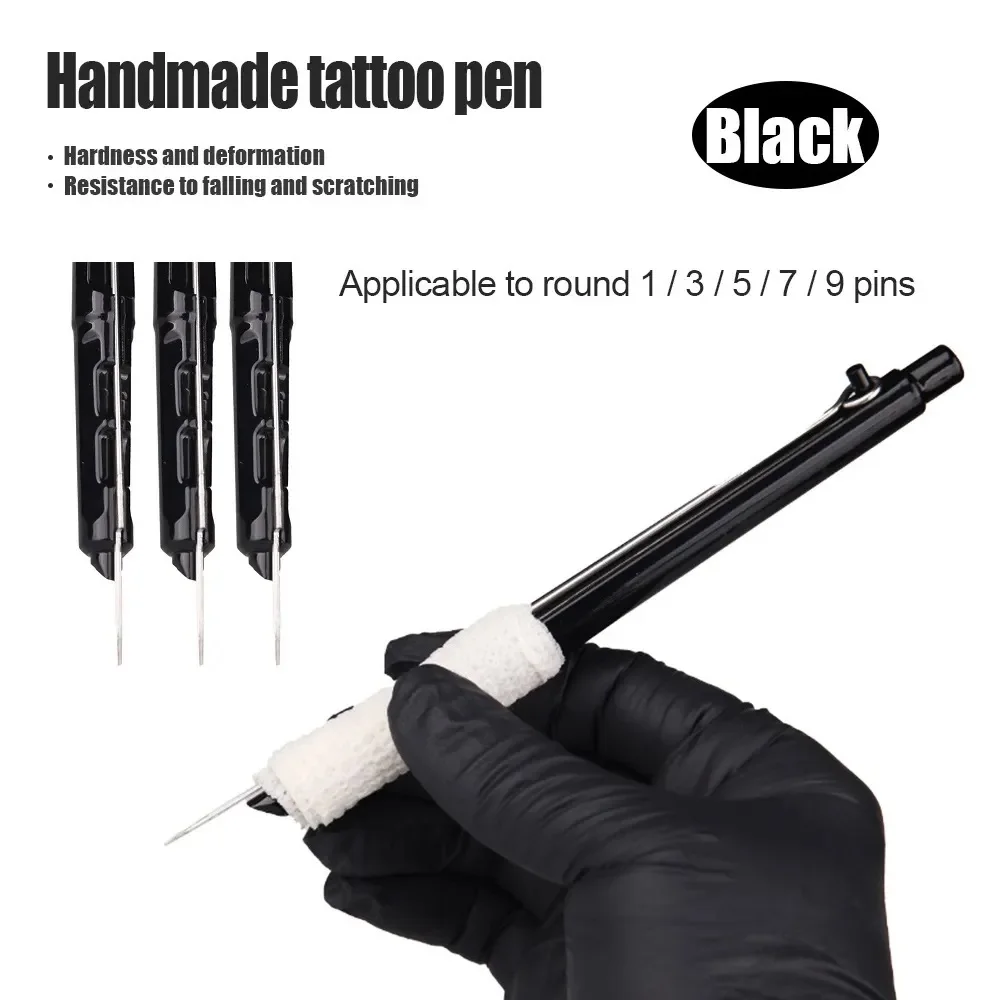 Audersigt 1PCS Tattoo Hand Poke Machine Pen Needle Holder Tool Professional Hand Poke And Stick Tattoo Beginners Practice Kit