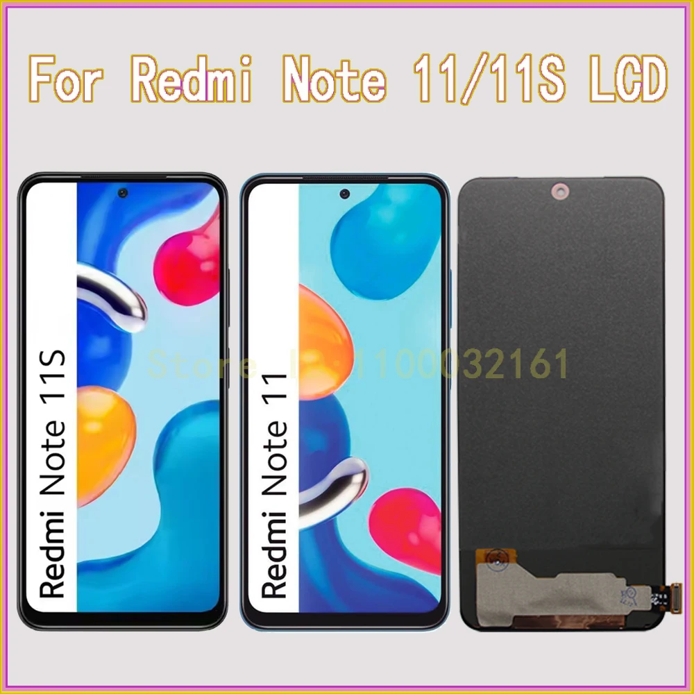 Протестированный ЖК-дисплей 6,43 дюйма для дисплея Xiaomi Redmi Note 11S 2201117 SY 2201117 Сенсорный экран SG для Redmi Note 11 11S ЖК-дисплей 2201117 TG
