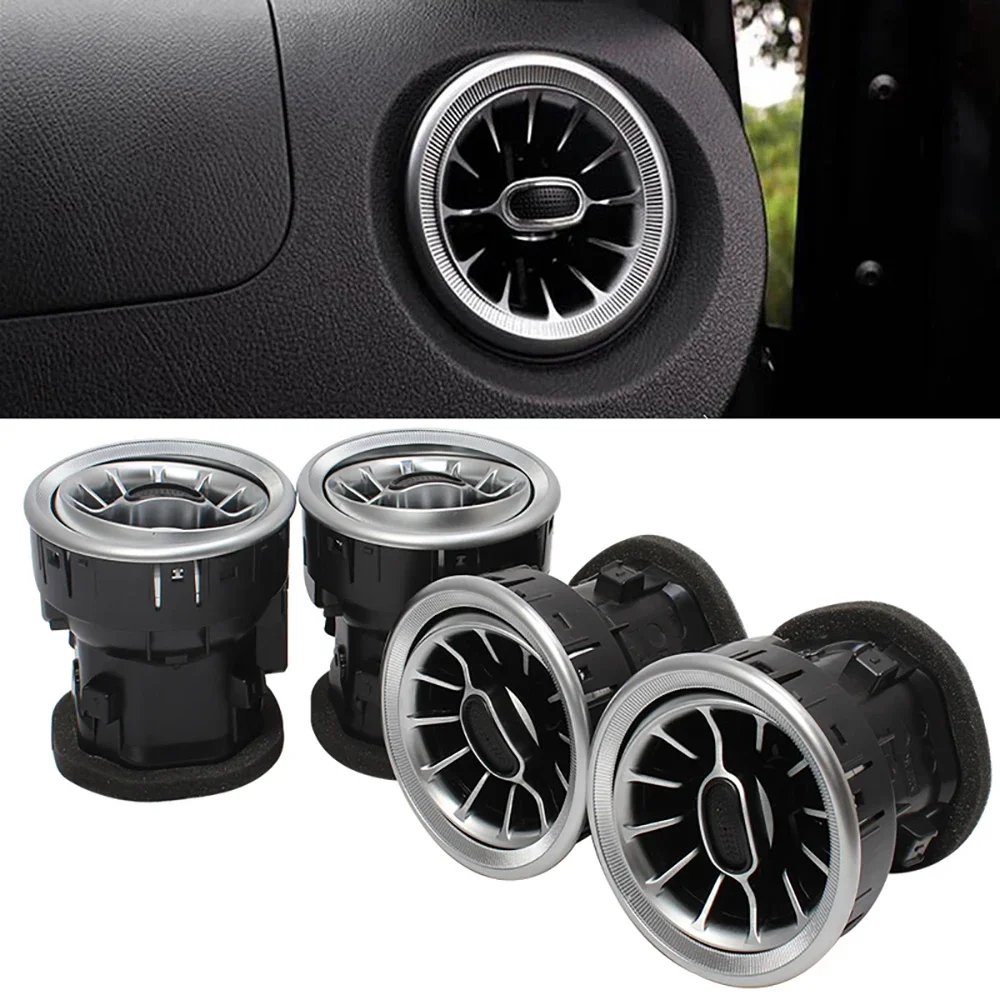

For Mercedes Benz V Class Vito Viano Valente Metris W447 Console Air Condition AC Vent Outlet Turbo Style With base Replace 4pcs