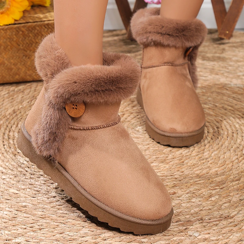 

Женские ботинки, новинка 2024, износостойкие теплые женские туфли на плоской подошве, модная удобная обувь, элегантные женские зимние ботинки с круглым носком и бантом