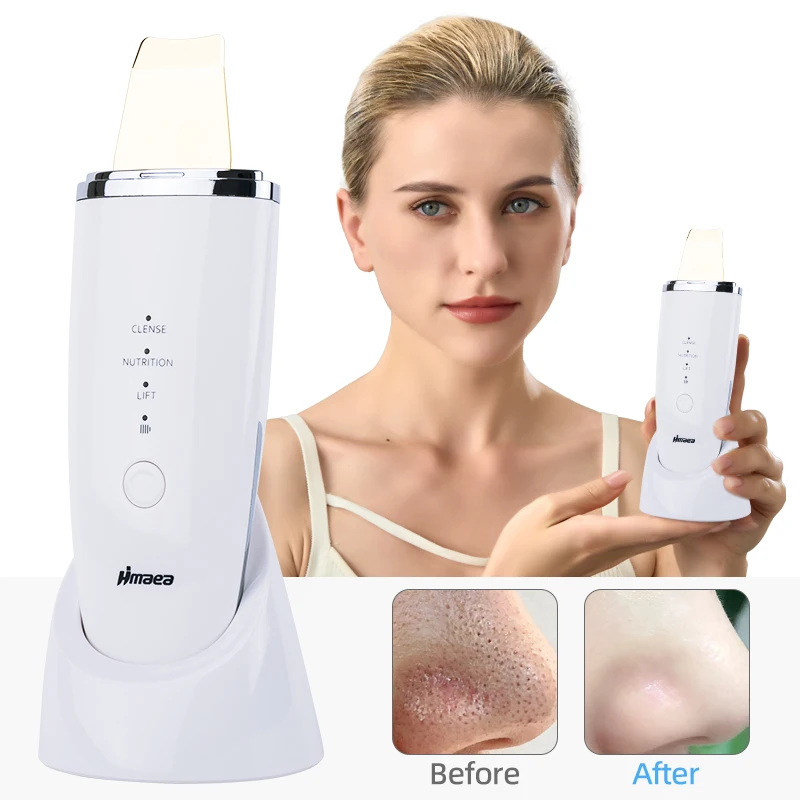 

Ultrasonic Skin Scrubber Blackhead Remover Face Cleaner Massager Pore Deep Care S0onic Peeling Device for Facial Wash EMS LESEN