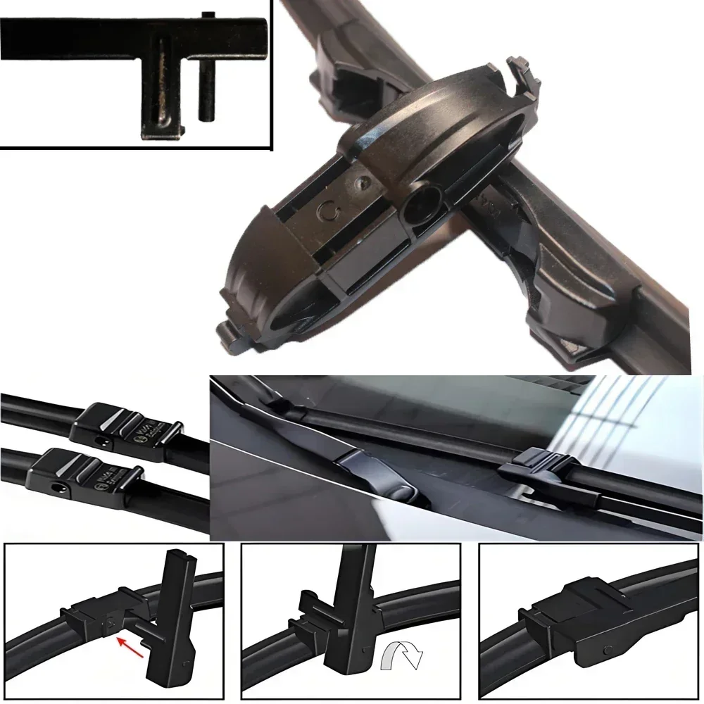 For Volkswagen VW Touareg 2003-2006 2004 2005 Wiper Front & Rear Wiper Blades Windshield Windscreen Window Brushes 26"+26"+14" 4