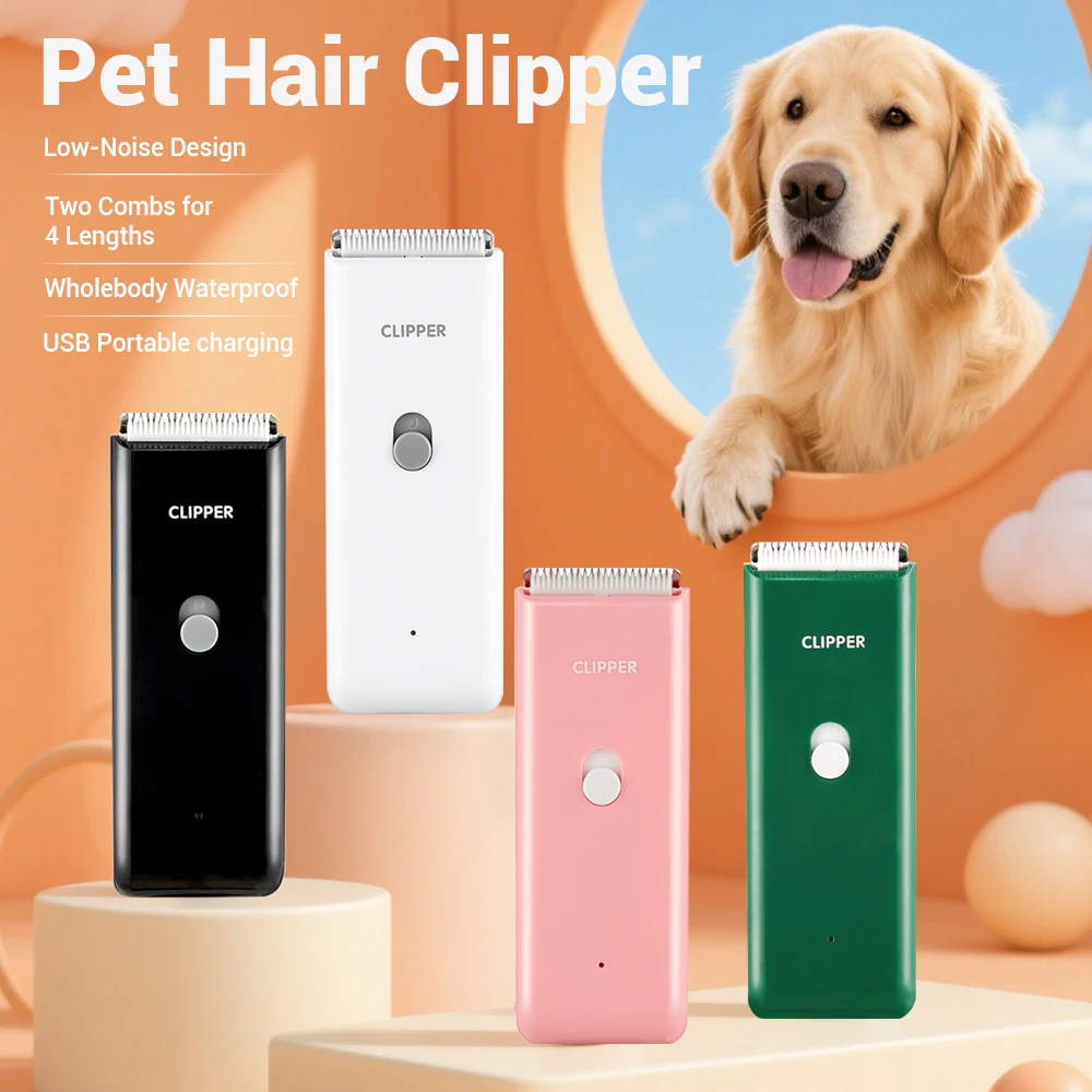 

Dog Hair Clipper Electric Pet Hair Trimmer Low Noise Shaver For Dog Cats Cordless Rechargeable Professional Pet Grooming Tools