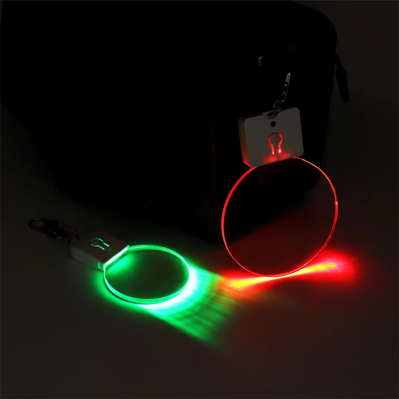 Llavero acrílico Led 3D de 2 piezas, lámpara colgante de luz nocturna colorida RGB, decoración de boda y Navidad, regalo artesanal