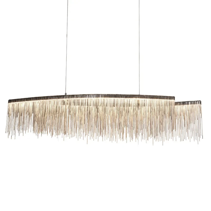 Imagem -06 - Modern Led Tassel Pendant Chandelier Lights Nordic Luxury Hotel Cadeia Lâmpada Lustres de Teto Living Iluminação Remoto 2024