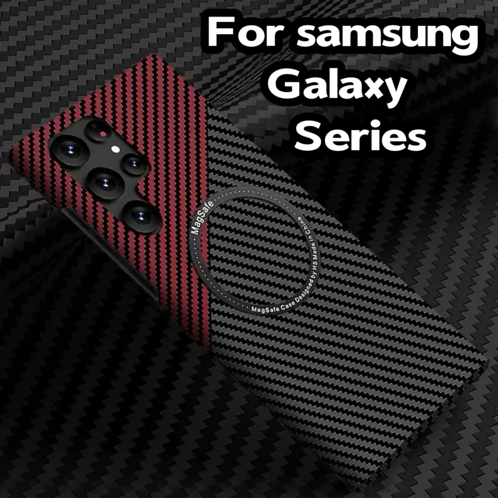 حافظة شحن لاسلكية مغناطيسية لهاتف سامسونج جالاكسي S25 S24 S23 Ultra S22 Plus ملحقات غطاء الهاتف الواقي Magsafe