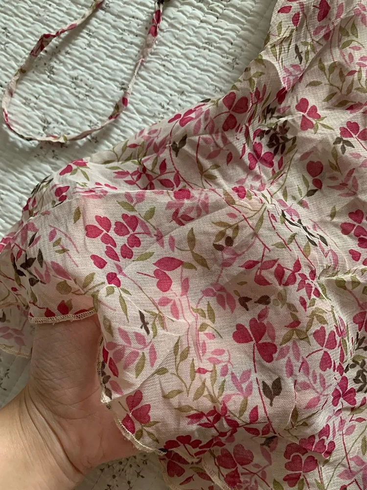 오리지널 레트로 플로럴 프린트 쉬폰 셔츠 슬림핏 한국 스타일 버튼업 반팔 폴로 칼라 면 혼방 여름 상의