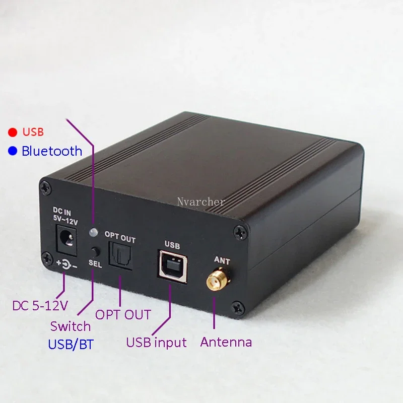 Nvarcher CSR8675 AptxHD Bluetooth Wireless Audio Receiving USB Digital Interface To AES Fiber Coaxial HMDI Output Decoding