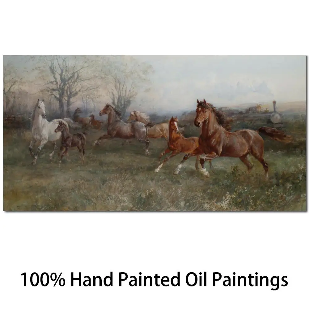 كبير قماش الفن تشغيل الخيول النفط اللوحة رسمت باليد المعيشة ديكورات للحائط Heywood هاردي المشهد الفني جودة عالية