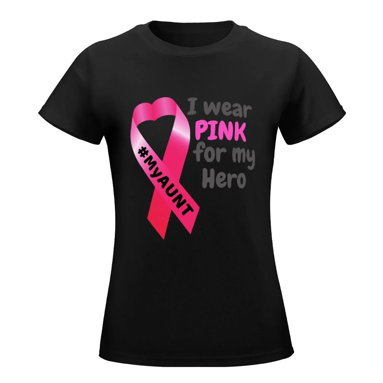 I wear PINK for my Hero -My AUNT T-Shirt anime clothes summer clothes oversized t-shirt dress for Women plus size sexy