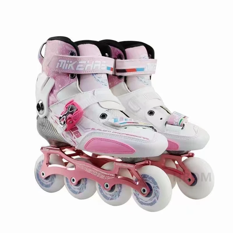 U6 Kinder der Kohlenstoff Faser Inline Skates Jugend Geschwindigkeit Skates Rollschuhe Abbildung Schlittschuhe Blau Rosa Sport Freizeit Größe 27-38