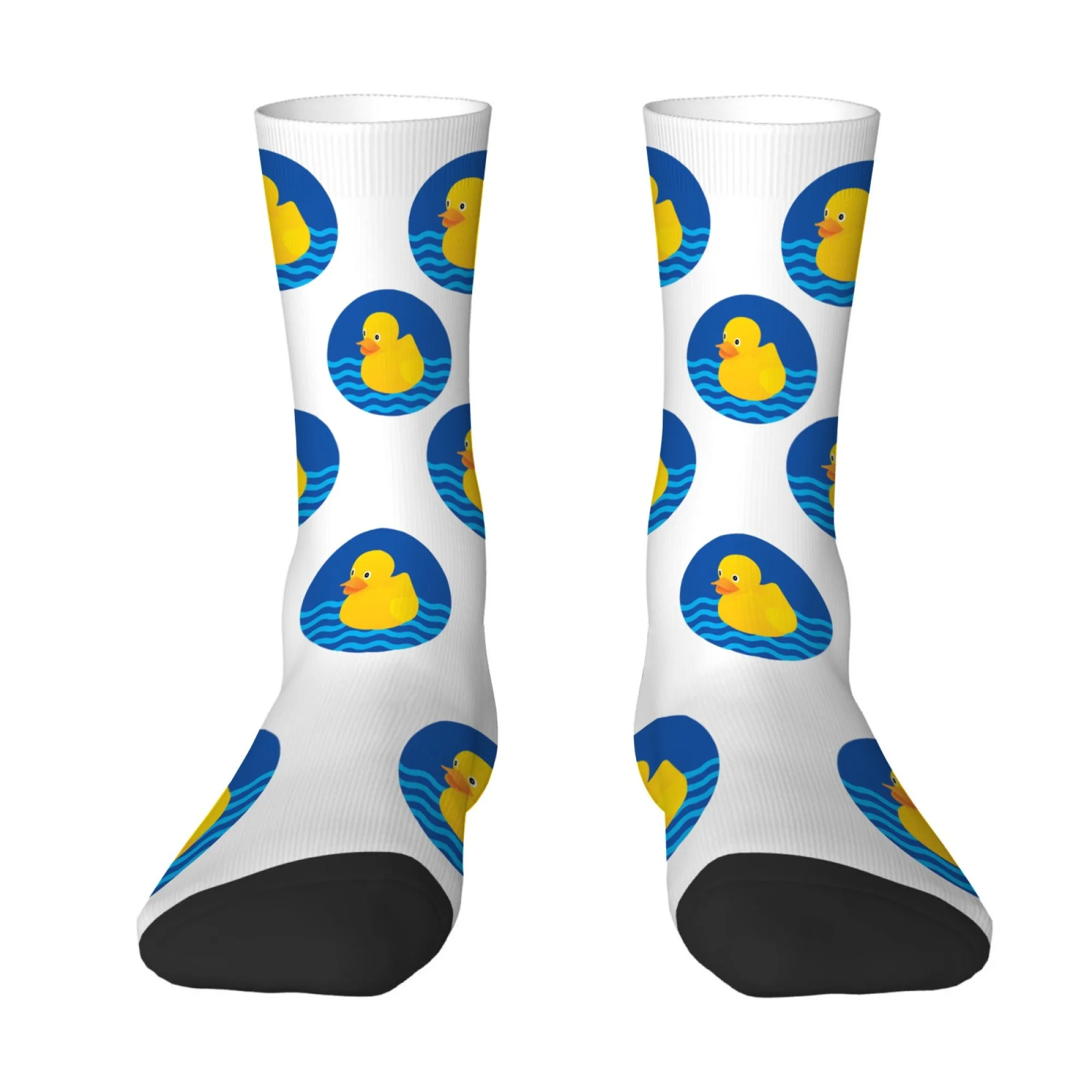 

Cute Playful Unisex Mid-calf Socks with A Yellow Duck Design White Adorable Style for Everyday Wear and Family Fun Socks
