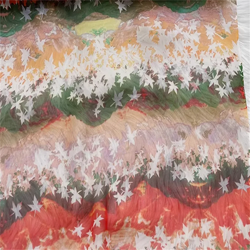Comfortable Feeling High Quality Bird Floral Printing Design Breathable Material Silk Chiffon Fabric for Women Shirt