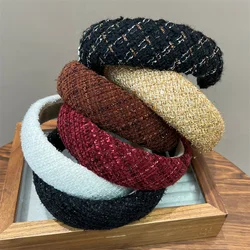 2025 New Fashion Autumn and Winter Red Sequined Headband Women's High-end Retro Headband Hair Bundle Girls' Versatile Headwear