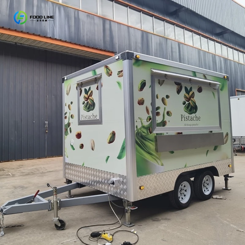 Catering Fully Equipped Taco Mobile Kitchen Pizza Coffee Ice Cream BBQ Truck Mobile Food Trailer FL Customized