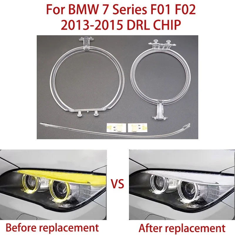

Световод с чипом дневных фар для BMW серии 7 F01 F02 13-2015, европейская версия, белый свет автомобиля, DRL, чип, балласт, ангельский глаз