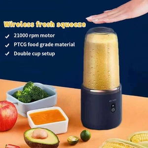Liquidificador portátil usb recarregável 400ml frutas shakes espremedor misturador 40w automático pequeno espremedor elétrico sem fio smoothie liquidificador 6 principais vendas torneira elétrica de inox - №5
