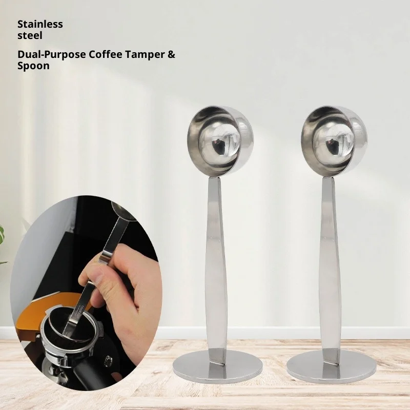 

Stainless Steel 2 In 1 Coffee Scoop Stand Tamper Spoon Tools Portable Coffee Powder Measuring Scoops Tampers Coffee Accessories
