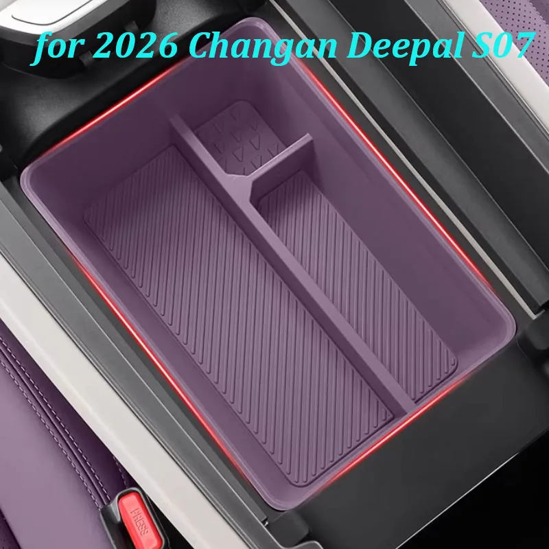 

For 2026 Changan Deepal S07 Center Console Armrest Box Double Layer Storage Organizer ABS Material Interior Accessories