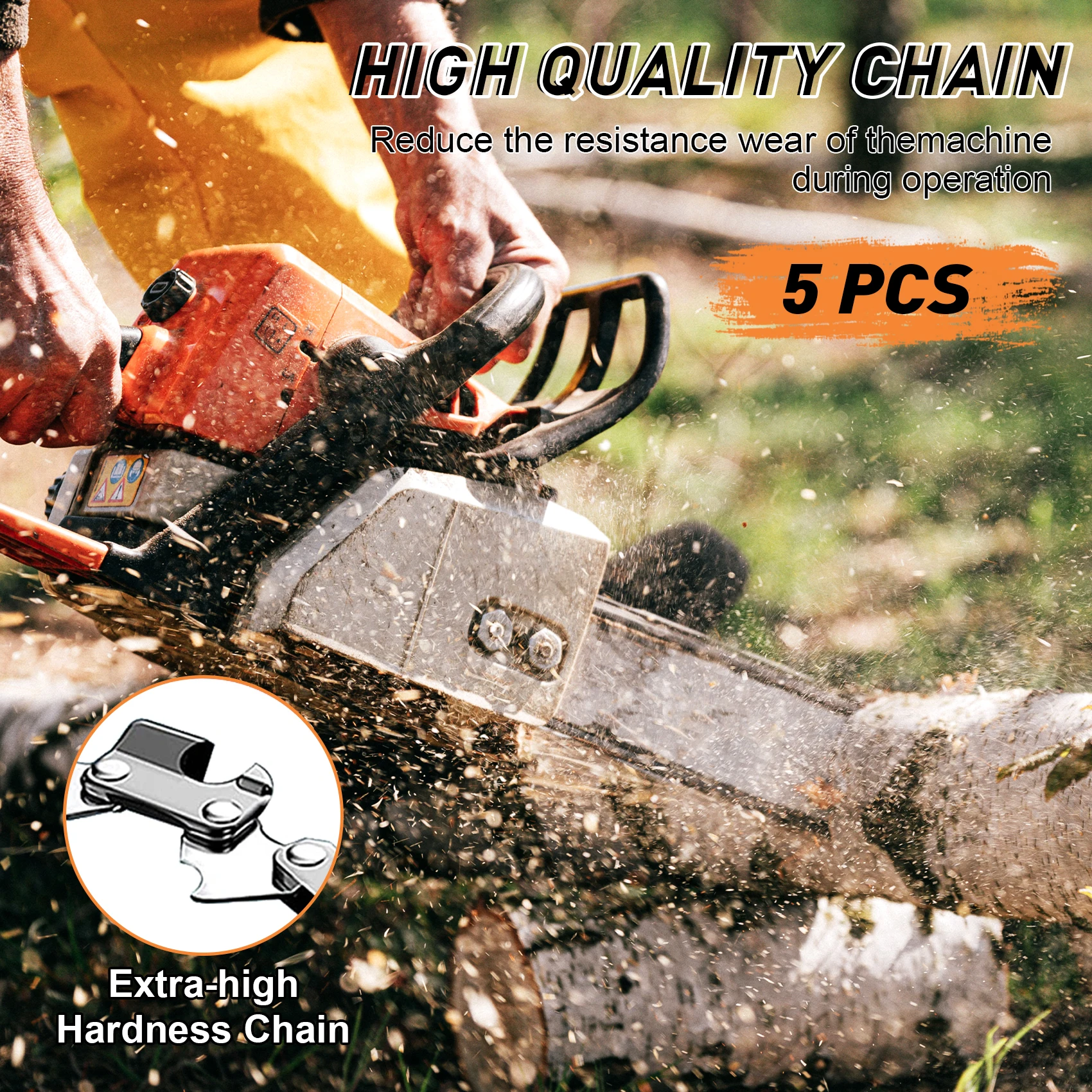 

ABJI-Mini Chainsaw Chain For 6 Inch Chainsaw Chain Guide Saw Chain Replacement Portable Saw Chain