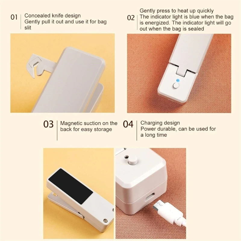 Máquina selagem a vácuo doméstica, dispositivo embalagem compacta alimentos, preservação fresca, dropshipping