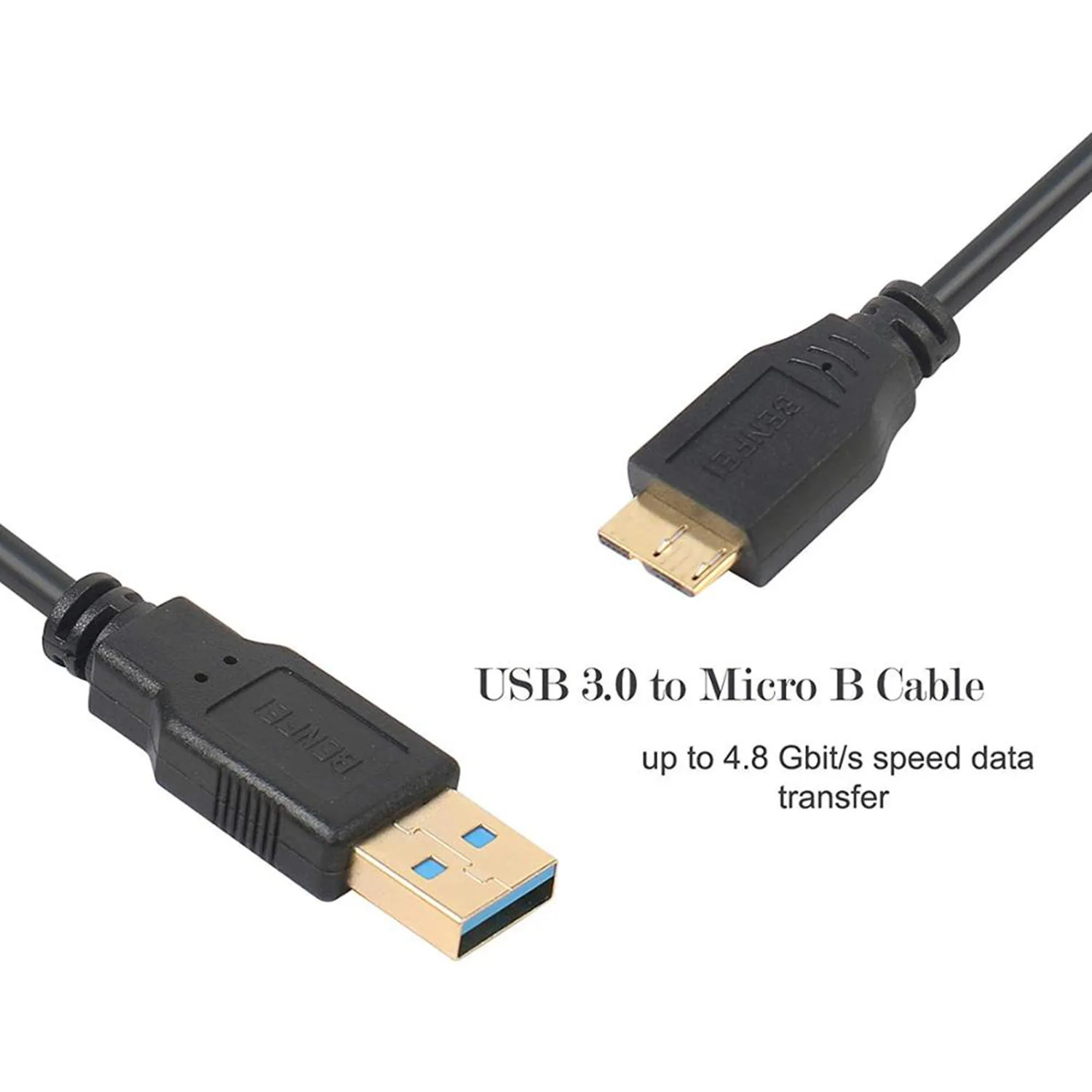 2 Pack USB 3.0 A ถึง Micro B ชายชาย 3 ฟุต External Hard Drive, กล้อง HD สำหรับ Samsung Galaxy S5,