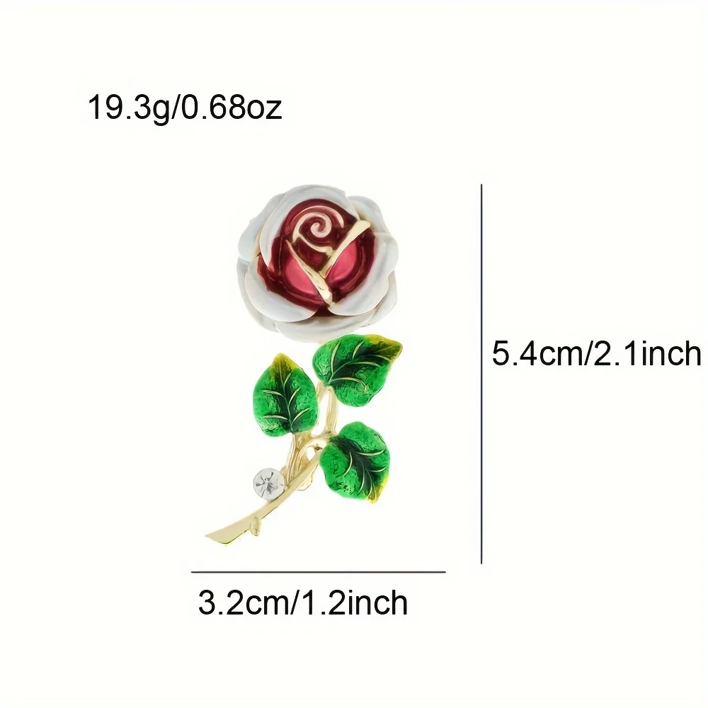 CINDY XIANG Enamel Rose Flower Brooch Fashion Jewelry Pin