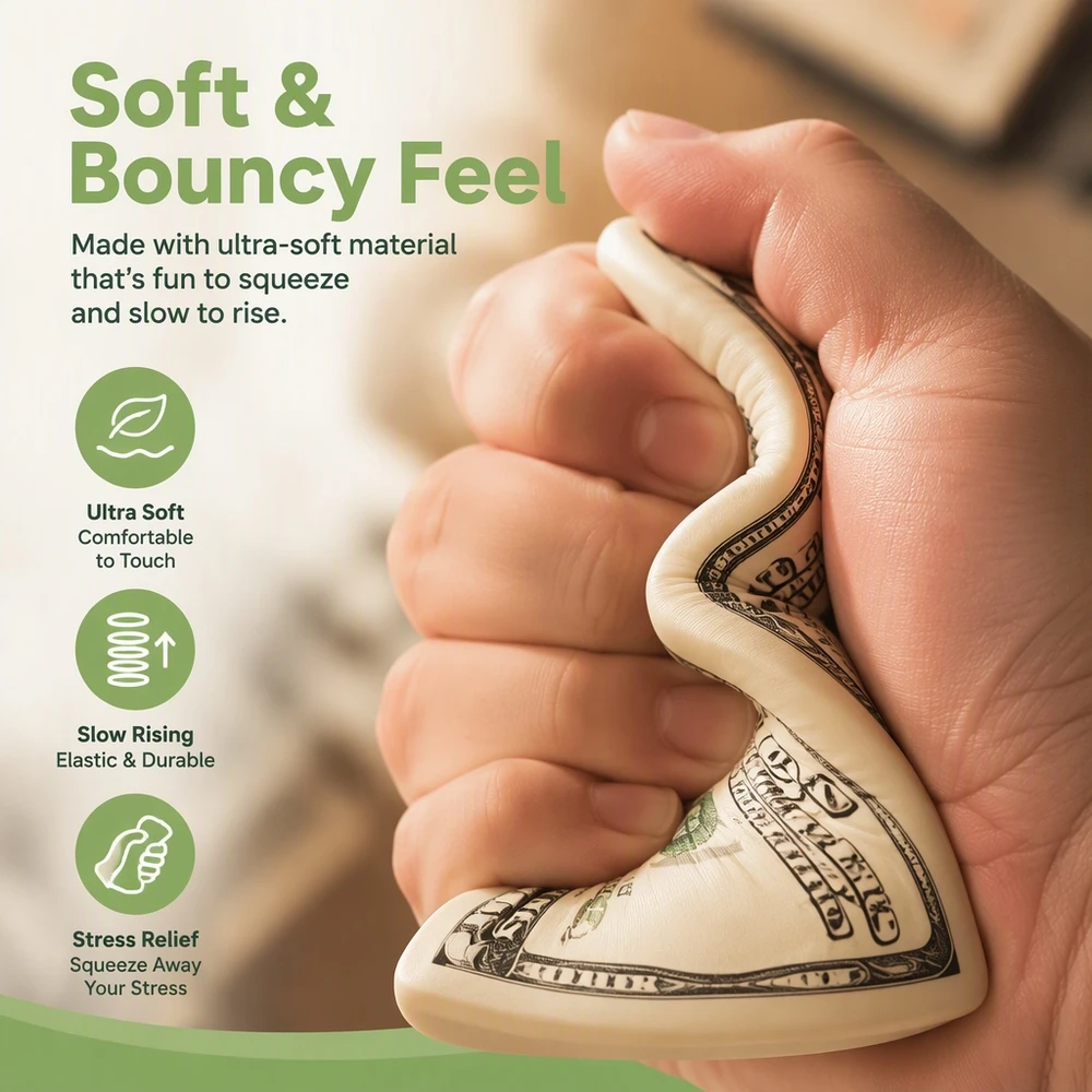 Dollar Squeeze Toy Ultimate Stress Relief and Frustration Release Fun Sensory Fidget Anxiety Ball for Classroom Desk