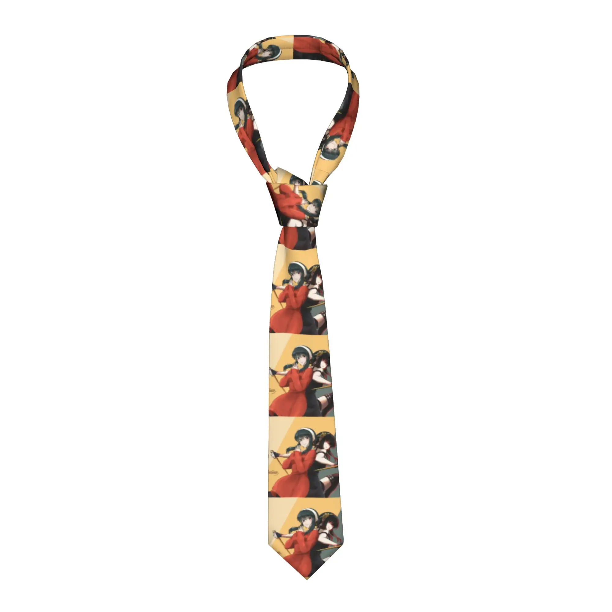 Spy x Family Anime Necktie Men Polyester 8 cm Silk  Classic Neck Ties Forger Anya for Mens Shirt Accessories Gravatas Wedding