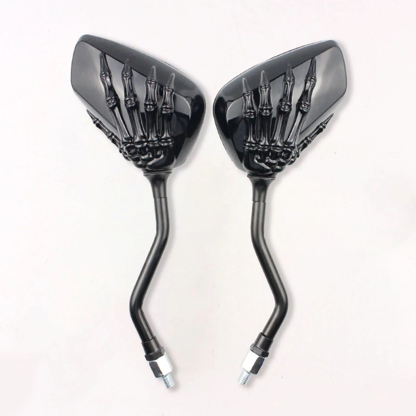 2 Pcs Universal Motorcycle Rearview Mirror Skull Hand Motorcycle Rear View Mirrors for Competitive Cyclists or Commuters