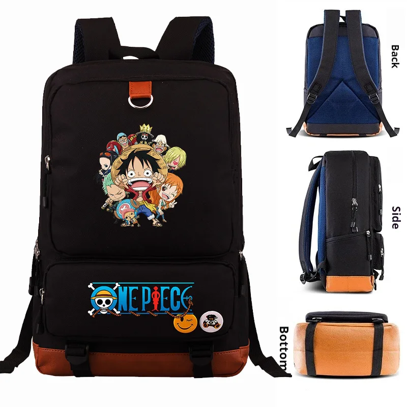 

New Cute Anime One Piece Print Luffy Backpack Large Capacity Storage Bag Animation Peripheral Products Leisure Fashion Schoolbag
